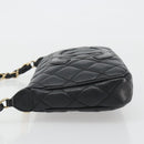 CHANEL Matelasse Chain Shoulder Bag Caviar Skin Black Gold CC Auth 189723V-4