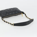 CHANEL Matelasse Chain Shoulder Bag Caviar Skin Black Gold CC Auth 189723V-7