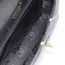CHANEL Wild Stitch Chain Shoulder Bag Leather Black Gold CC Auth 189724V-10