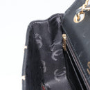CHANEL Wild Stitch Chain Shoulder Bag Leather Black Gold CC Auth 189724V-23