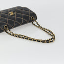 CHANEL Wild Stitch Chain Shoulder Bag Leather Black Gold CC Auth 189724V-7
