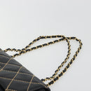 CHANEL Wild Stitch Chain Shoulder Bag Leather Black Gold CC Auth 189724V-14