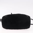 BALENCIAGA Hand Bag Fur 2way Black Auth 189725A-5