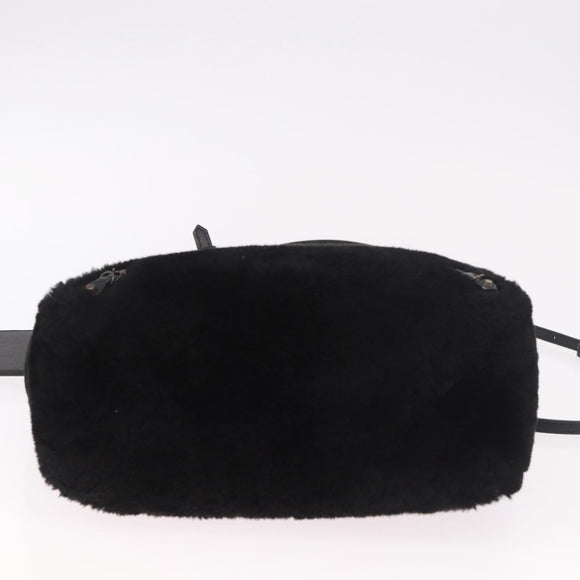 BALENCIAGA Hand Bag Fur 2way Black Auth 189725A
