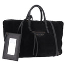 BALENCIAGA Hand Bag Fur 2way Black Auth 189725A-1