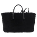 BALENCIAGA Hand Bag Fur 2way Black Auth 189725A-2