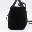 BALENCIAGA Hand Bag Fur 2way Black Auth 189725A-4