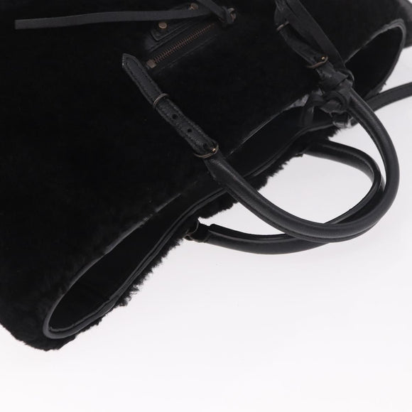 BALENCIAGA Hand Bag Fur 2way Black Auth 189725A