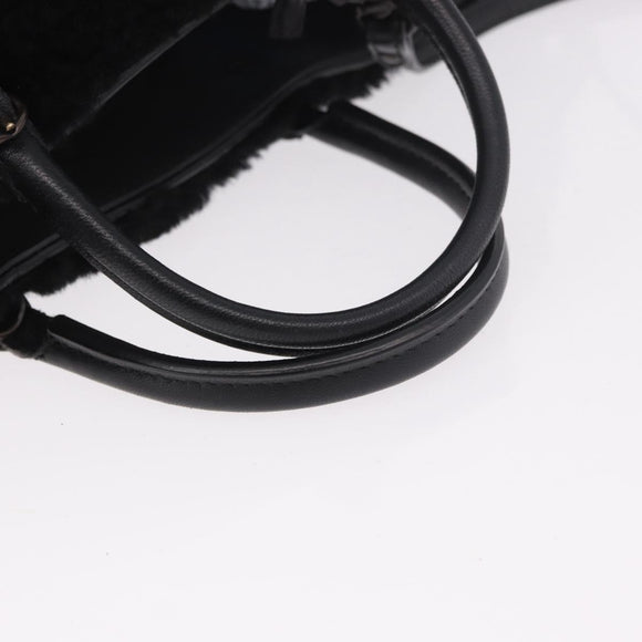 BALENCIAGA Hand Bag Fur 2way Black Auth 189725A