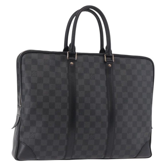 LOUIS VUITTON Damier Grafitte Porte Documents Voyage Bag N41125 LV Auth 189727