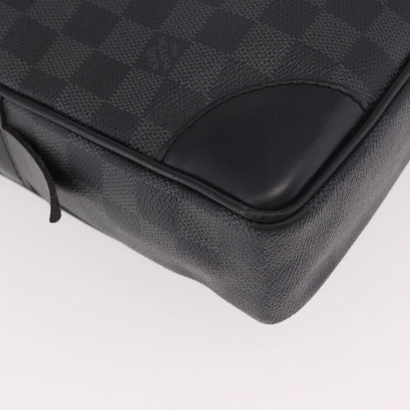 LOUIS VUITTON Damier Grafitte Porte Documents Voyage Bag N41125 LV Auth 189727