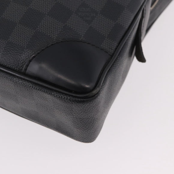 LOUIS VUITTON Damier Grafitte Porte Documents Voyage Bag N41125 LV Auth 189727