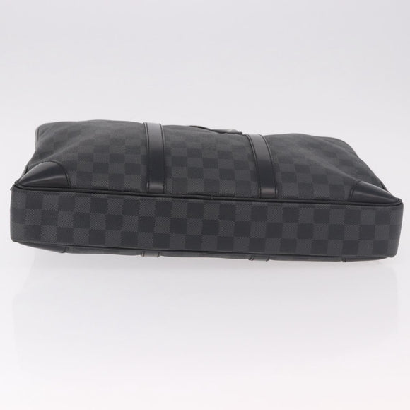LOUIS VUITTON Damier Grafitte Porte Documents Voyage Bag N41125 LV Auth 189727