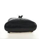 CHANEL Matelasse Backpack Lamb Skin Black Gold CC Auth 189728V-13