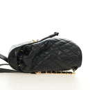 CHANEL Matelasse Backpack Lamb Skin Black Gold CC Auth 189728V-4