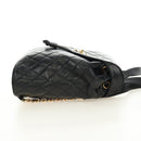 CHANEL Matelasse Backpack Lamb Skin Black Gold CC Auth 189728V-5