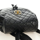CHANEL Matelasse Backpack Lamb Skin Black Gold CC Auth 189728V-6