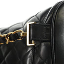CHANEL Matelasse Backpack Lamb Skin Black Gold CC Auth 189728V-9