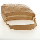 CHANEL Matelasse Chain Shoulder Bag Caviar Skin Beige Gold CC Auth 189729SV-7