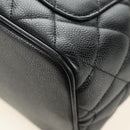 CHANEL Matelasse Standard Tote Bag Caviar Skin Black Gold CC Auth 189730SV-18