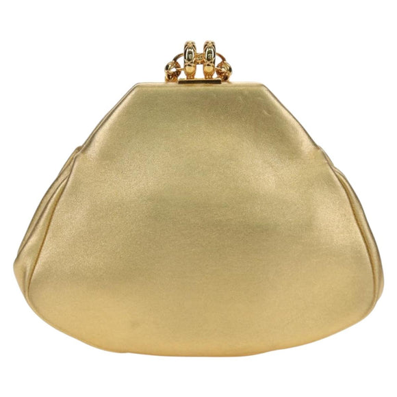 CHANEL Chain Shoulder Bag Leather Gold CC Auth 189731SM