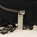 CHANEL Choco Bar Chain Shoulder Bag Cotton Jersey Black Silver CC Auth 189732V-18