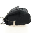 CHANEL Choco Bar Chain Shoulder Bag Cotton Jersey Black Silver CC Auth 189732V-4