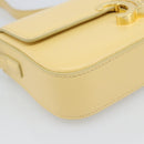 CELINE Triomphe Shoulder Bag Leather Ivory Gold Auth 189733SM-14