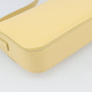 CELINE Triomphe Shoulder Bag Leather Ivory Gold Auth 189733SM-16