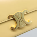 CELINE Triomphe Shoulder Bag Leather Ivory Gold Auth 189733SM-17
