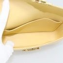 CELINE Triomphe Shoulder Bag Leather Ivory Gold Auth 189733SM-10