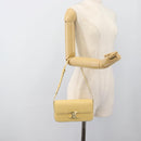 CELINE Triomphe Shoulder Bag Leather Ivory Gold Auth 189733SM-21