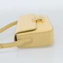 CELINE Triomphe Shoulder Bag Leather Ivory Gold Auth 189733SM-3