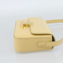CELINE Triomphe Shoulder Bag Leather Ivory Gold Auth 189733SM-4