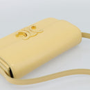 CELINE Triomphe Shoulder Bag Leather Ivory Gold Auth 189733SM-6