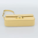 CELINE Triomphe Shoulder Bag Leather Ivory Gold Auth 189733SM-5