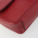 PRADA Chain Shoulder Bag Safiano Leather Red Gold Auth 189736-17