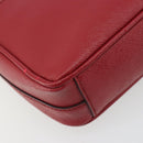 PRADA Chain Shoulder Bag Safiano Leather Red Gold Auth 189736-19