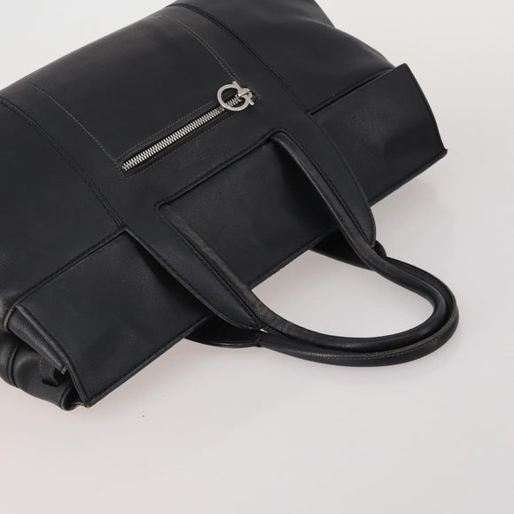 Salvatore Ferragamo Hand Bag Leather 2 Set Black Brown Auth 189737