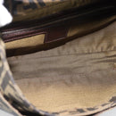 FENDI Zucca Canvas Mamma Baguette Shoulder Bag Black Brown Auth 189740V-10