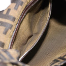 FENDI Zucca Canvas Mamma Baguette Shoulder Bag Black Brown Auth 189740V-22