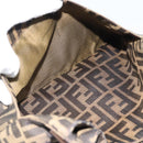 FENDI Zucca Canvas Mamma Baguette Shoulder Bag Black Brown Auth 189740V-23
