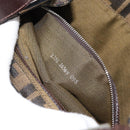 FENDI Zucca Canvas Mamma Baguette Shoulder Bag Black Brown Auth 189740V-11