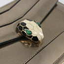 BVLGARI Serpenti Shoulder Bag Leather Gold Auth 189741A-19