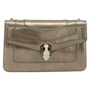 BVLGARI Serpenti Shoulder Bag Leather Gold Auth 189741A-13