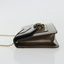 BVLGARI Serpenti Shoulder Bag Leather Gold Auth 189741A-4