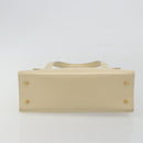 LOEWE Hand Bag Leather 2way Ivory Gold Auth 189745A-5
