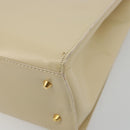 LOEWE Hand Bag Leather 2way Ivory Gold Auth 189745A-9