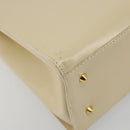 LOEWE Hand Bag Leather 2way Ivory Gold Auth 189745A-15