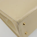 LOEWE Hand Bag Leather 2way Ivory Gold Auth 189745A-17